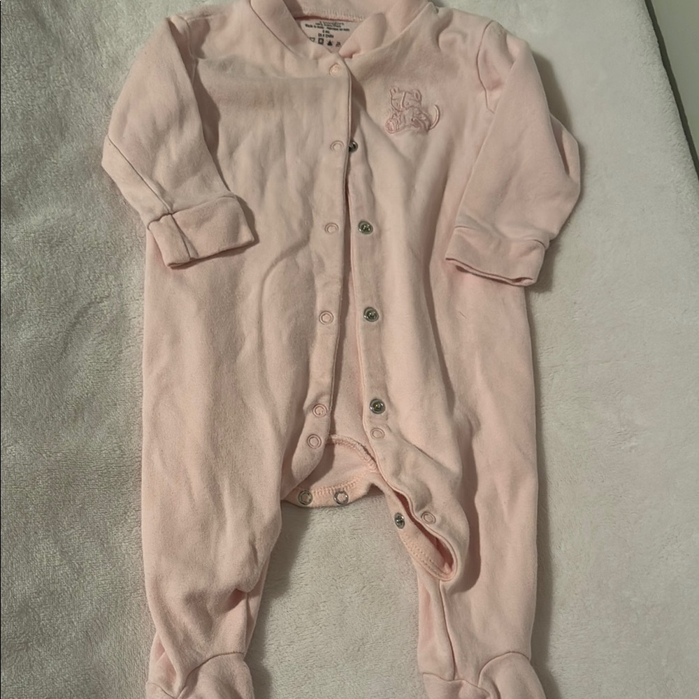 Small Wonders Pink Footie One Piece with Built-in Feet 3 months